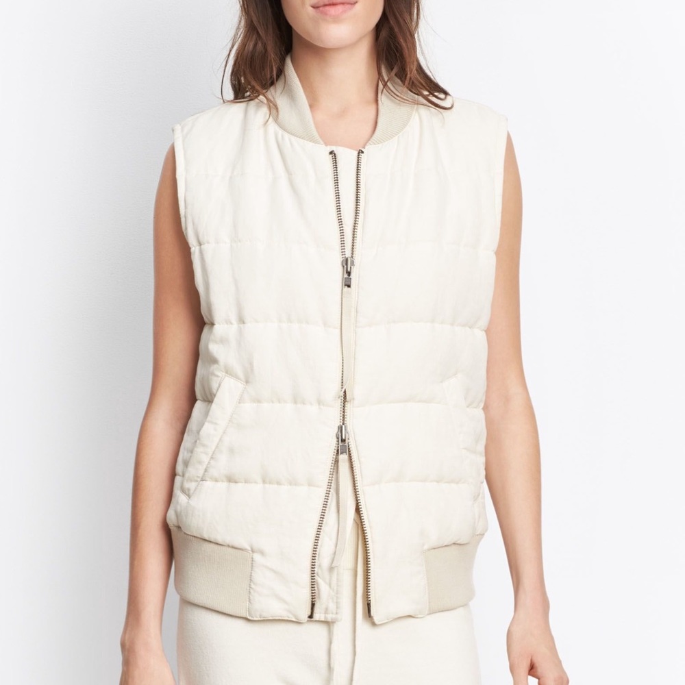 Vince natural quilted bleached vest